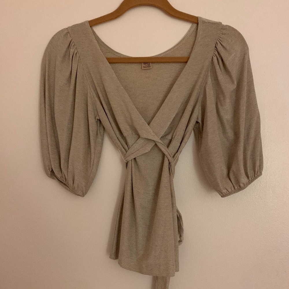 Only Hearts silver wrap top